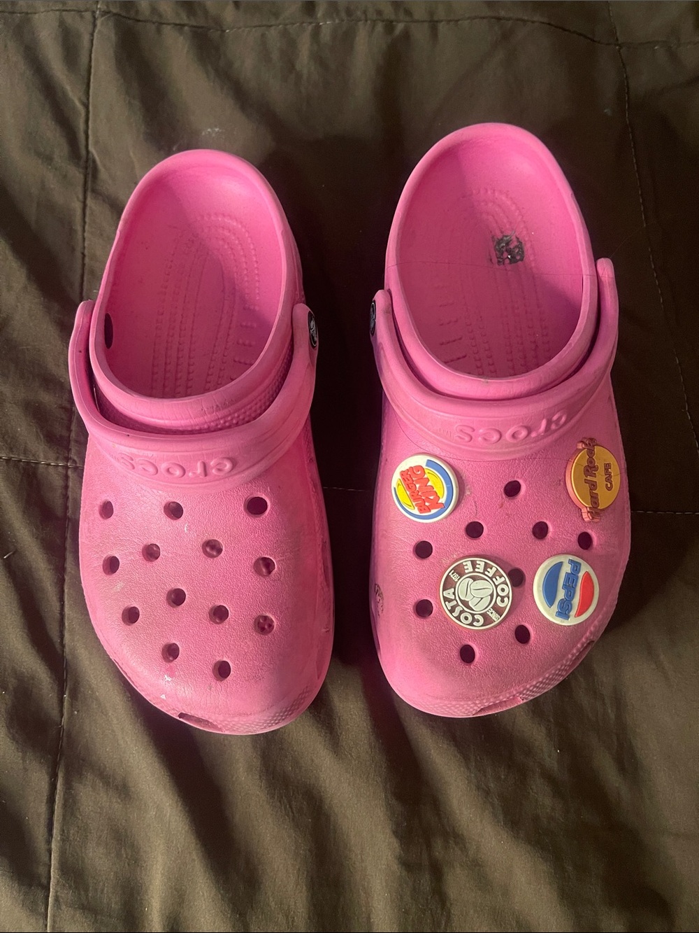 CROCS Classic Clog in Bright Pink with Jibbitz Charms